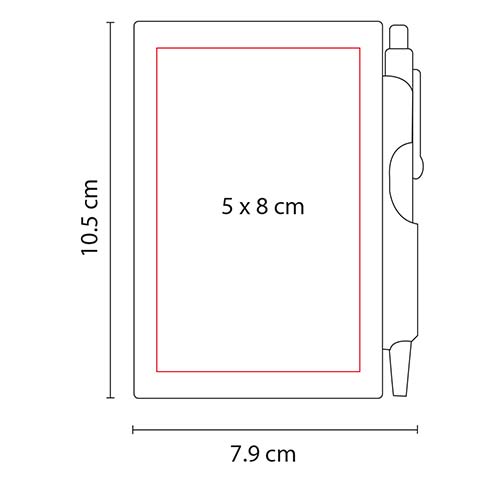 BLOCK DE NOTAS CON BOLÍGRAFO AZUL
