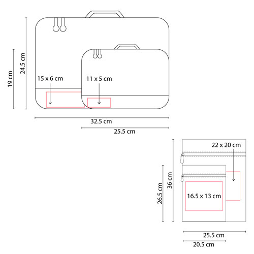 SET ORGANIZADOR DE VIAJE CAVTAT NEGRO