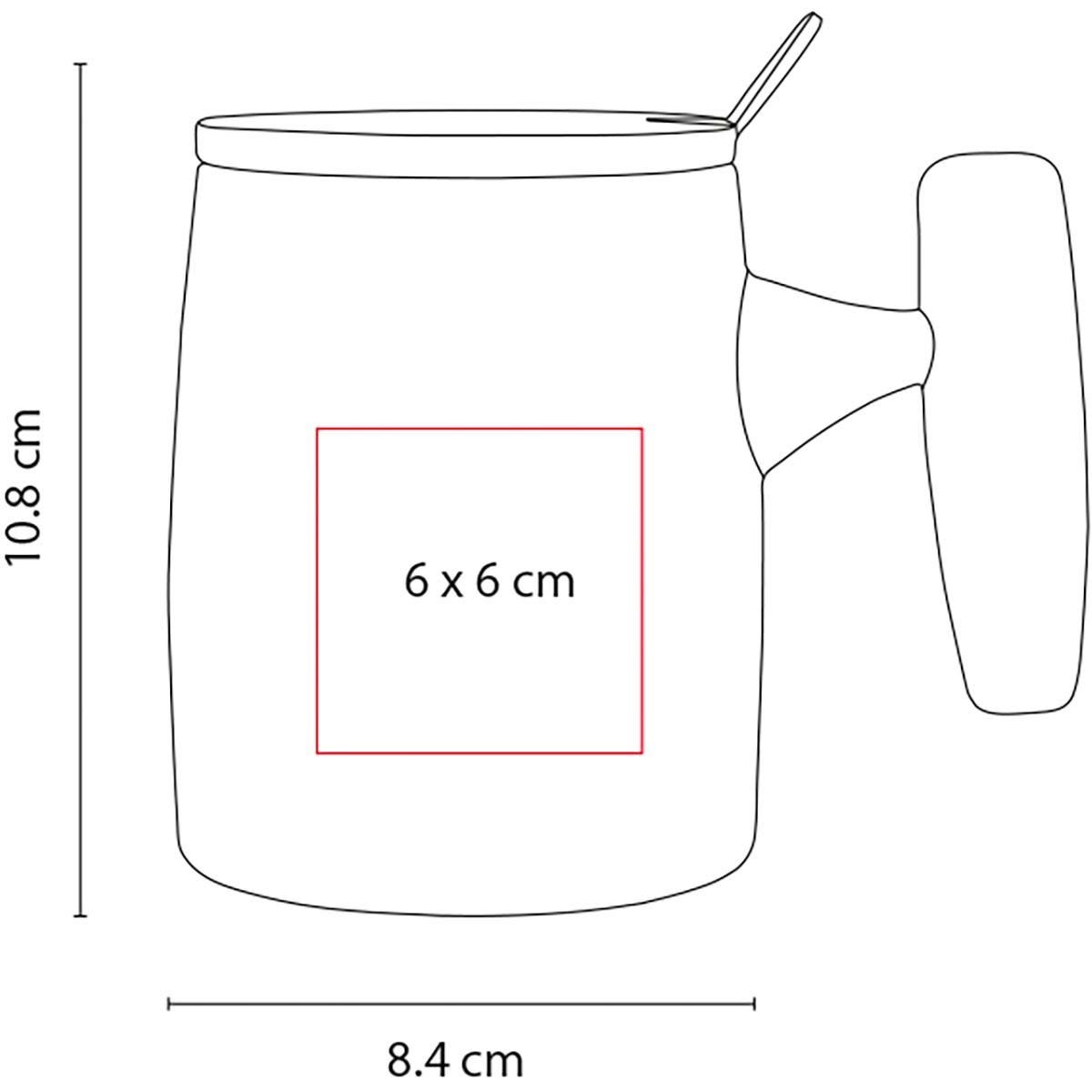 TAZA DE PORCELANA CON TAPA Y AGARRADERA DE MADERA